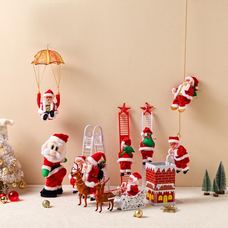 Electric Toys Climbing Rope Climbing Ladder Climbing Chimney Santa Claus for Christmas Decoration Christmas Gifts