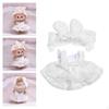 2 Pieces Fashion Dolls Lace Dress and Ear Headband Mininature Clothing Accessories Handmade Clothes