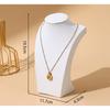 White Leather Portrait Model Neck Necklace Rack, Counter Jewelry Hanger, Collarbone Chain Necklace Display