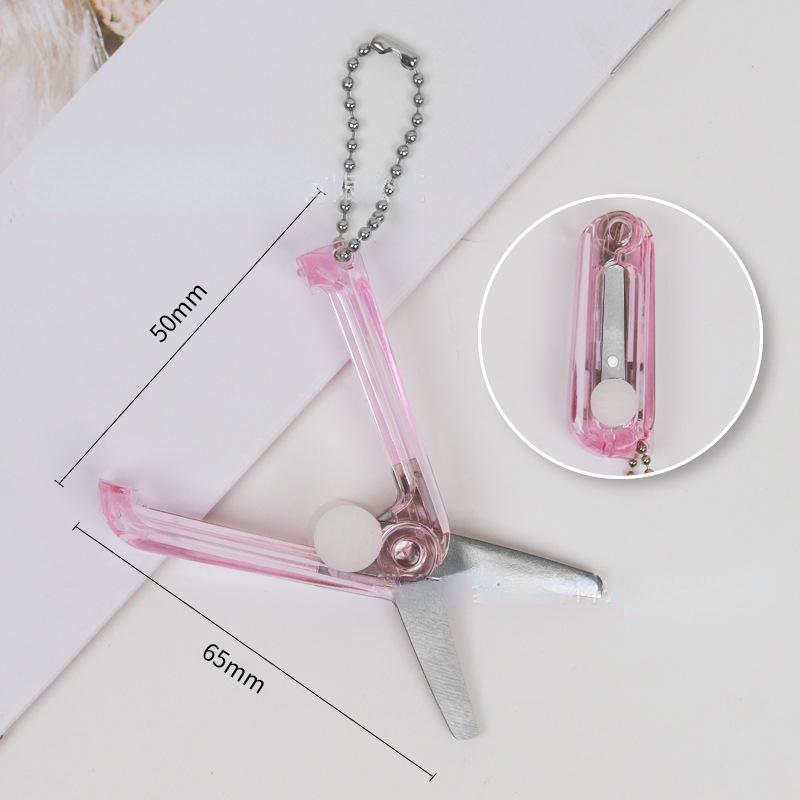 Мини цветные складные ножницы портативного размера, лезвие из нержавеющей стали, безопасный резак, универсальный нож для бумаги, дневника, офиса, школы