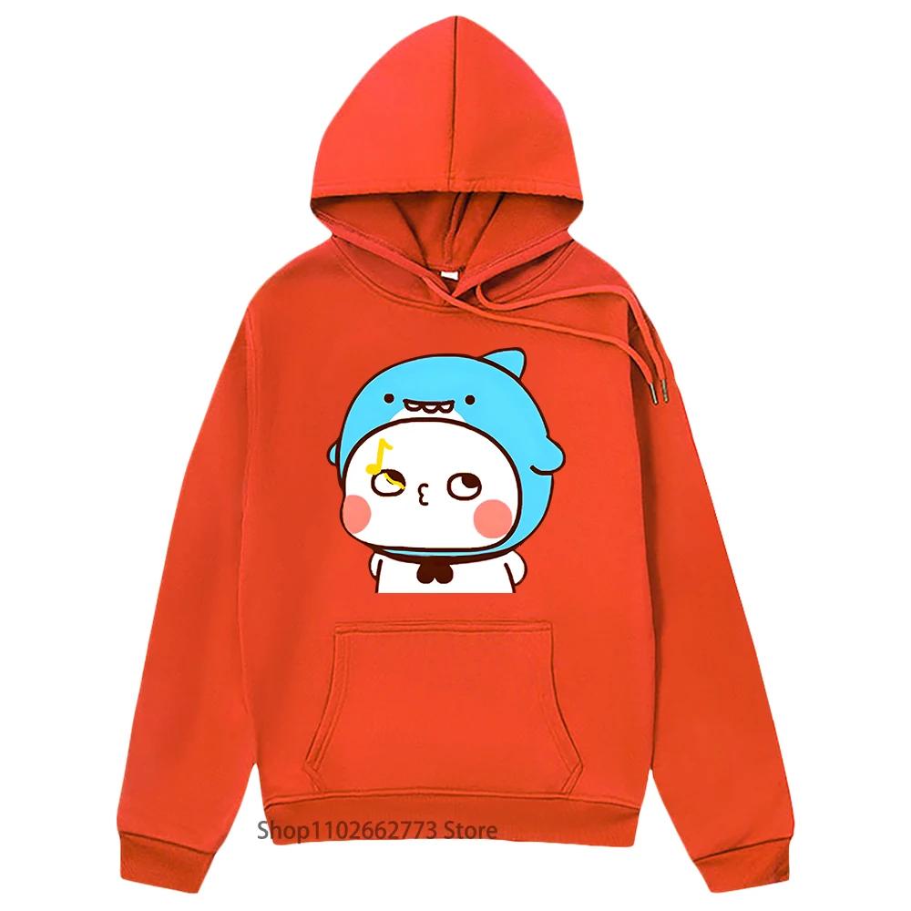 Милый акуленок Бубу насвистывает Толстовки Графическая одежда с пандой Женская Мужская Каваи Милая Толстовка Весна Судадера