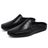 Genuine Leather Slippers Loafer new Men Half Loafers Slides Breathable Mules for Man Lightweight Breathable Dress Shoes
