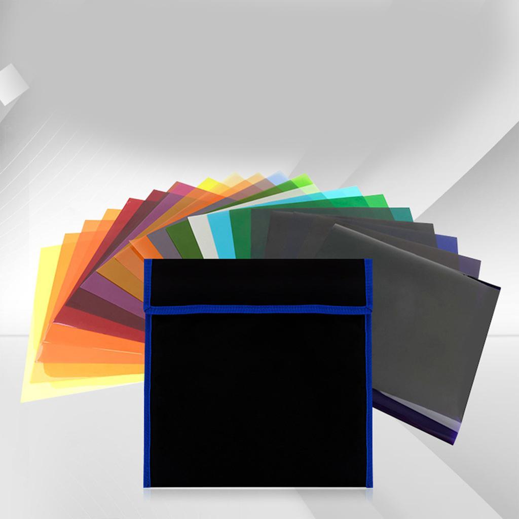 Набор из 20 цветных корректирующих фильтров 20 различных цветов Корректирующий световой гель-фильтр для фото- и видеосъемки для лампы