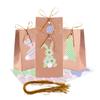 8pcs Easter Bunny Paper Bags for Kids Easter Cute Bunny Treat Bag Party Favor Candy Gift Packaging Bag Happy Easter Party Decor
