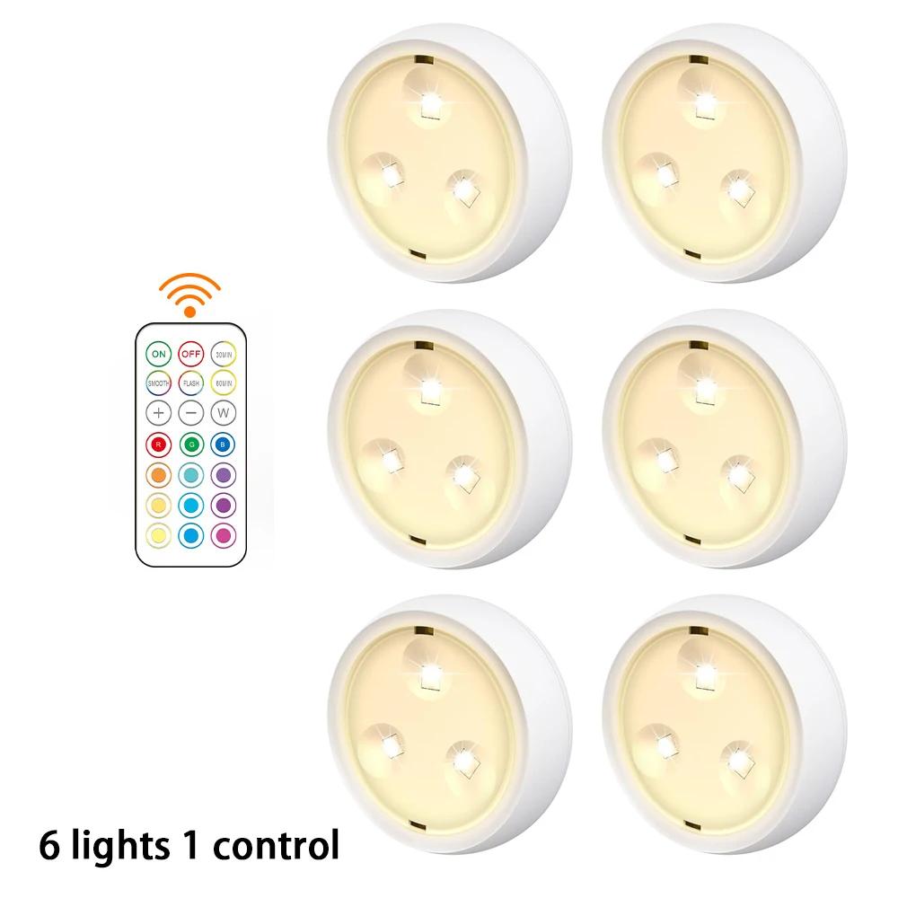 13 Colors Battery Powered LED Wall Light Ceiling Light, LED Light with Remote Control for Bedroom Kitchen Cabinet Light