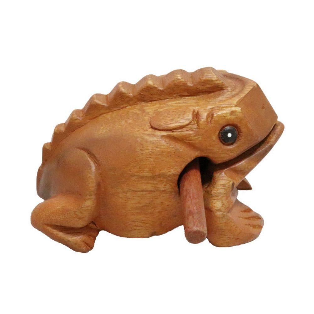 Wooden Frog Musical Instrument Handcrafted Lucky Frog Crafts Portable Frog Guiro Rasp Gifts