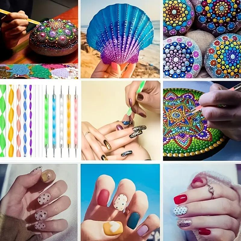 19PCS Mandala Dotting Tools Set With A Zipper Storage Bag Stencil Ball Stylus Paint Tray Set Perfect For Painting Rocks Mandala