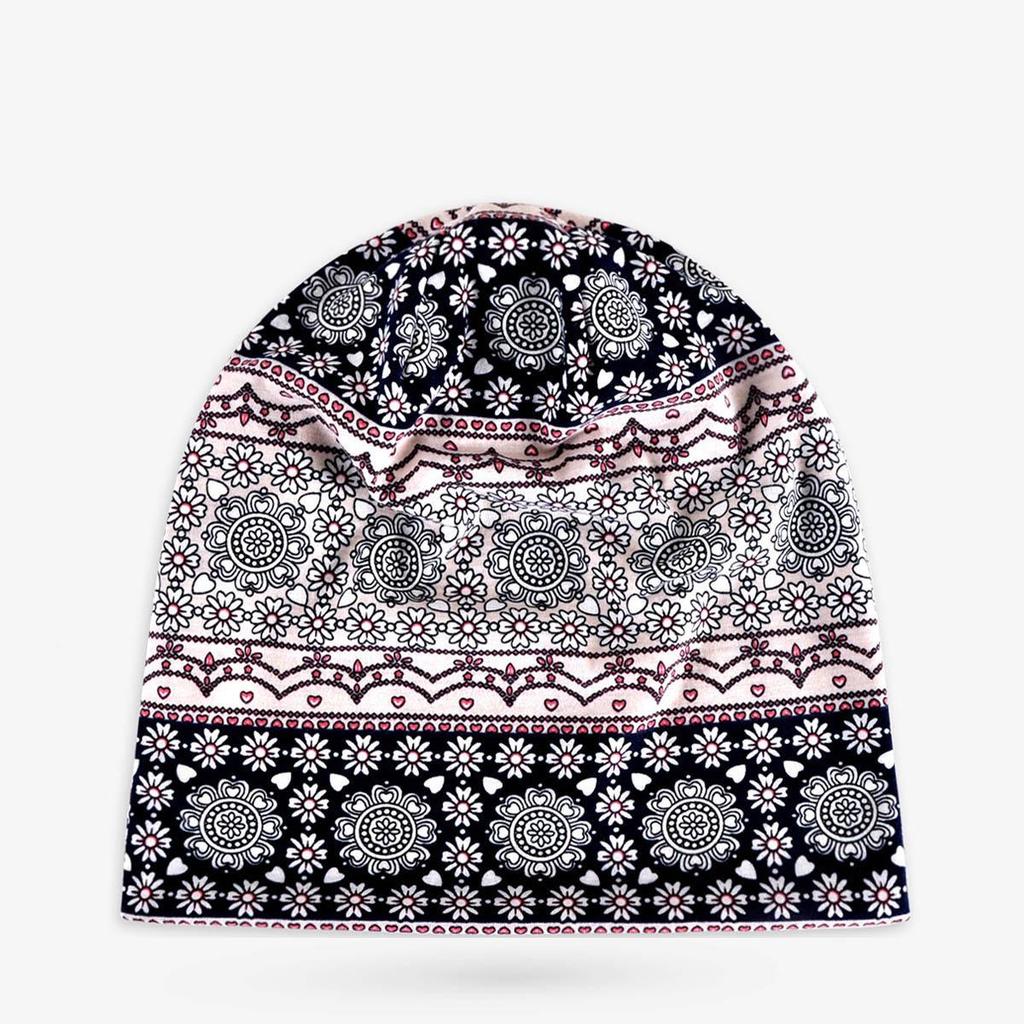 Unisex Paisley Cotton Cuffed Beanie: Spring/Summer Double Layer Stretch for Trendy Street Dance Fashion