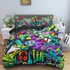 Комплект постельного белья с граффити, пододеяльник с рисунком для подростков и взрослых, хип-хоп, хиппи, покрывало для стены, урбанистическое уличное искусство, полиэстеровое одеяло, покрывало