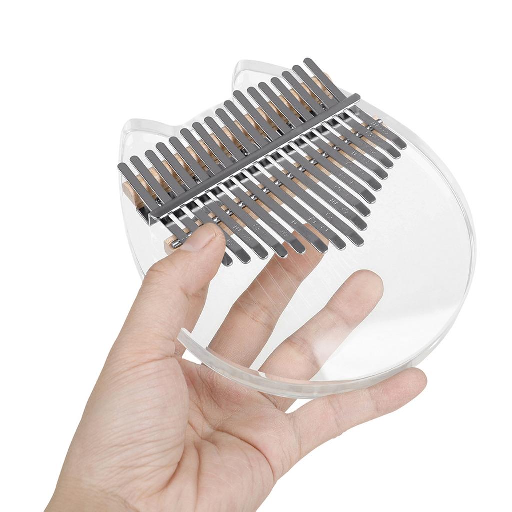 17-tone Acrylic Kalimba Thumb Piano Transparent Speaker Finger Piano Portable Musical Instrument with Study Instruction