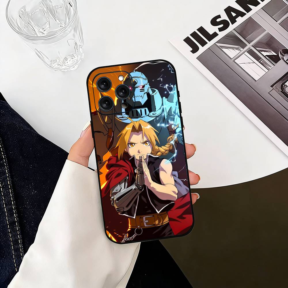 Edward Elric Fullmetal Alchemist Anime  Phone Case For iPhone 17, 16,15,14,13,12,11 Plus,Pro Max, Others Soft Black Cover