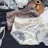 Женские летние трусики-бикини из легкого атласа, сексуальные, с кружевной сеткой и жаккардовым узором