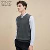 Мужской жилет с V-образным вырезом из смесового кашемира EMZ