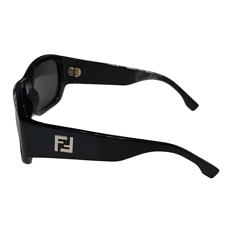 Fendi Logo Design Rectangular Sunglasses Men sunglasses Black FE40117I5601A