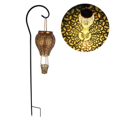 Горячий воздушный шар Солнечный фонарь Декоративный полый железный светильник Подвесной уличный светильник для садовой дорожки двора