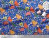 Soimoi Japan Crepe Satin Fabric Leaves & Floral Artistic Fabric Prints By Metre 42 Inch