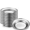 1Pc Stainless Steel Plates 7.9 Inch Metal Camping Plates Large Serving Platters Silver Serving Platter Dinner Salad Plates Round