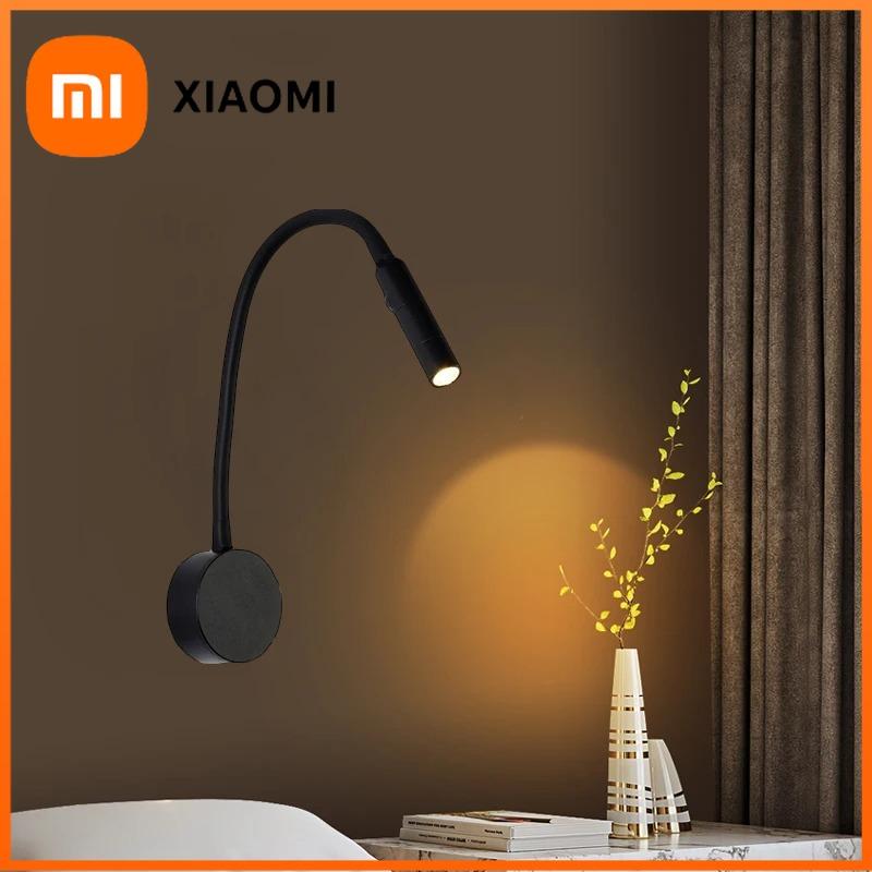 Xiaomi Светодиодный прикроватный настенный светильник, вращающийся, гибкий, прожектор, гостиная, кабинет, лампа для чтения, настенный светильник, бра, ночник 220 В