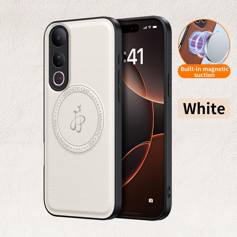 Беспроводная зарядка Магнитный чехол для Vivo V50 Lite 5G V5e Защитная крышка ПУ кожа Жесткая задняя крышка Coque