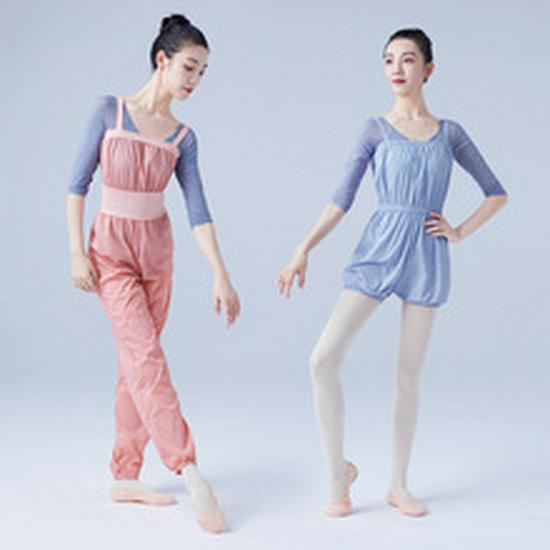 Женский купальник для балета и гимнастики: Танцевальная одежда с короткими рукавами и сборками для йоги и фигурного катания.