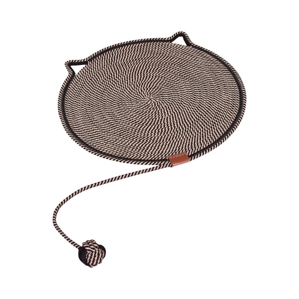 42CM Woven Cat Scratching Pad With Fish Toy, All-Season Pet Resting Mat For Cats