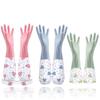 Fleece-Lined Rubber Dishwashing Gloves - Extra Thick, Waterproof, & Warm for Kitchen or Laundry Use