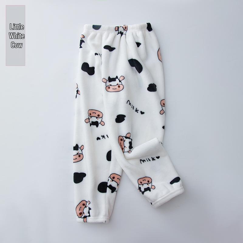 Children's Thickened Flannel Sleep & Lounge Pants - Double-Sided Fleece, Cuffed, Warm Winter Wear