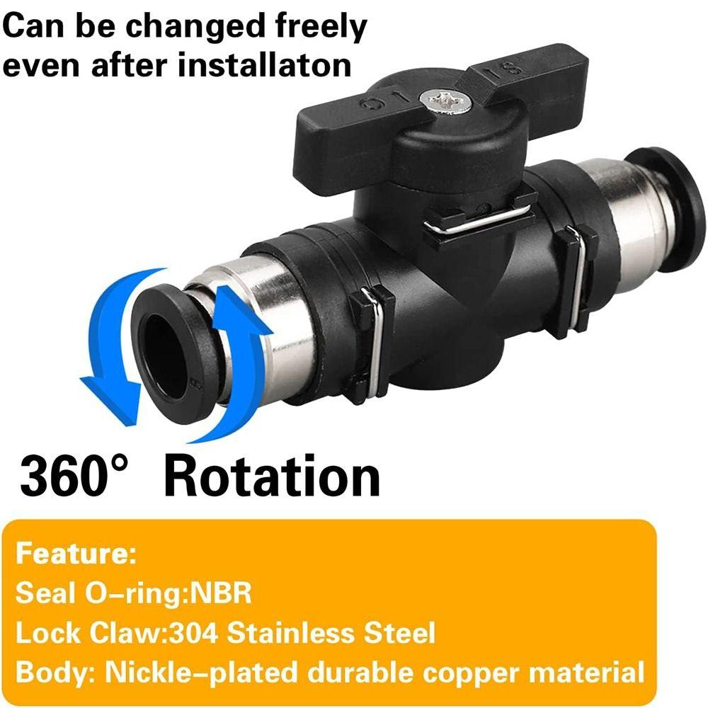 Hand Pneumatic Valve Black Quick Joint Connector Pneumatic Threaded Joint BUC Fitting