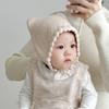 Winter Baby Knitting Hat Solid Color Ear Protection Cap Cute Cat Ear Knit Hat  Boys Girls