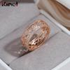 Kinel винтажные полые кольца цвета розового золота для женщин, кольца с цирконом, подарок