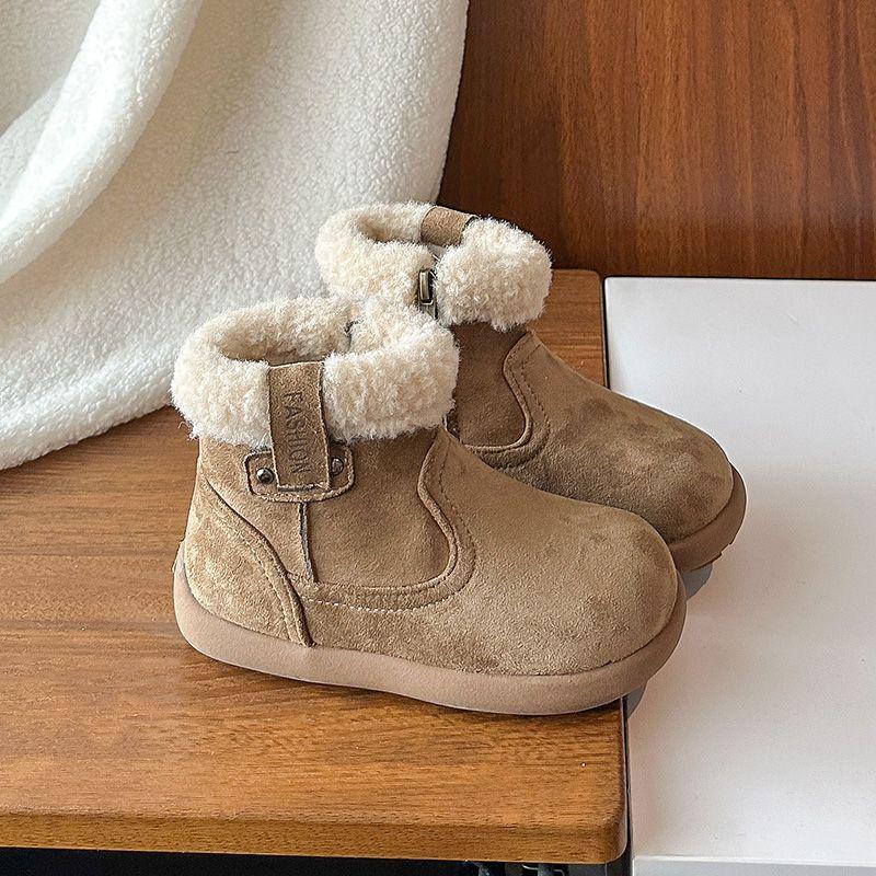Warm Cotton Camel Snow Boots for Babies and Girls - Winter 2025 Edition with Extra Velvet Lining
