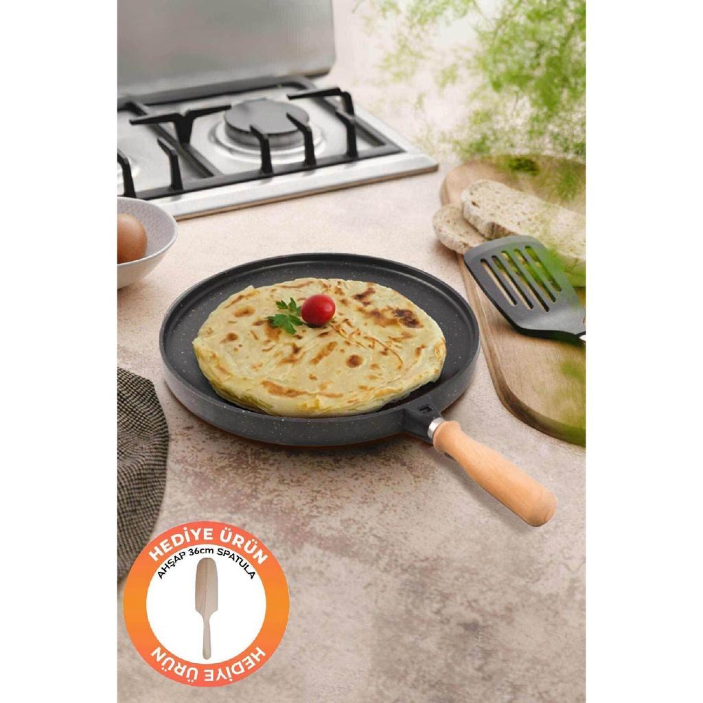 Double Sided Granite Casting Flatbread Pancake Grill Handle Removable Baked Grill Pastry Tray