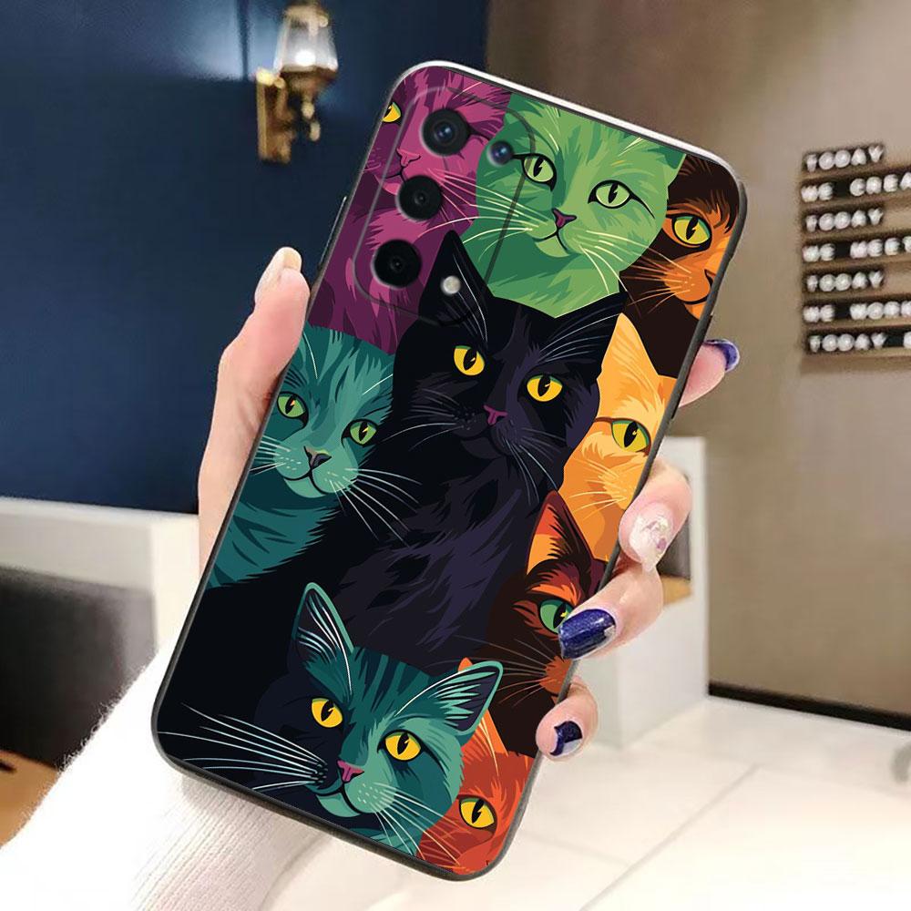 Черный кот Сверкающий глаз Чехол для телефона Для OPPO A9 A15 A17 A31 A38 A53 A54 A55 A57 A60 A73 A74 A79 A78 A92 A93 A94 A98 Чехол Funda Capa