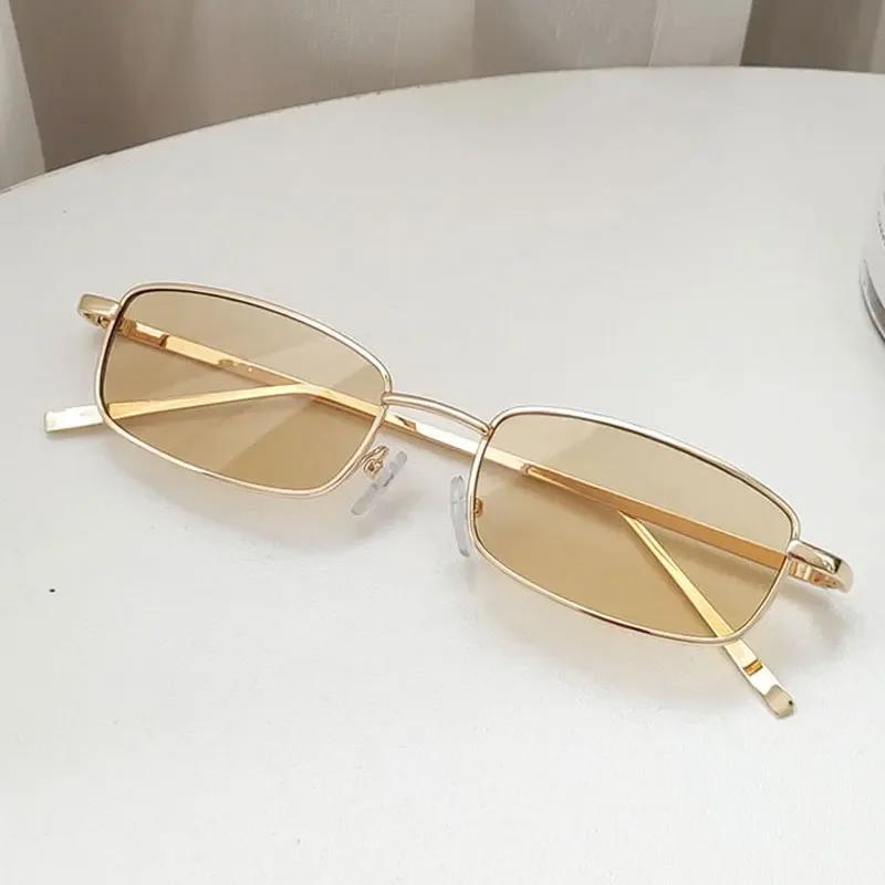 Small Rectangle Sunglasses Men Women Vintage Square Driving Sun Glasses Luxury Brand Metal Frame Eyewear Fashion