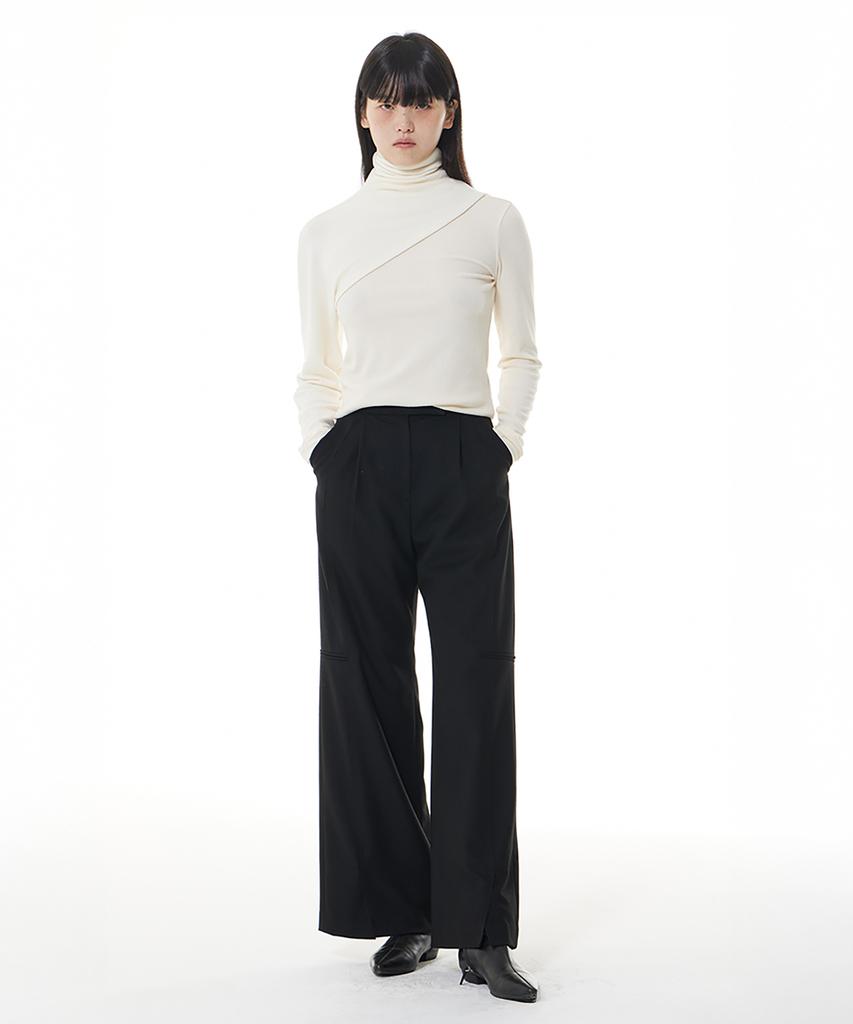 Seutimillon Rough Cut Detail Semi-Wide Pants