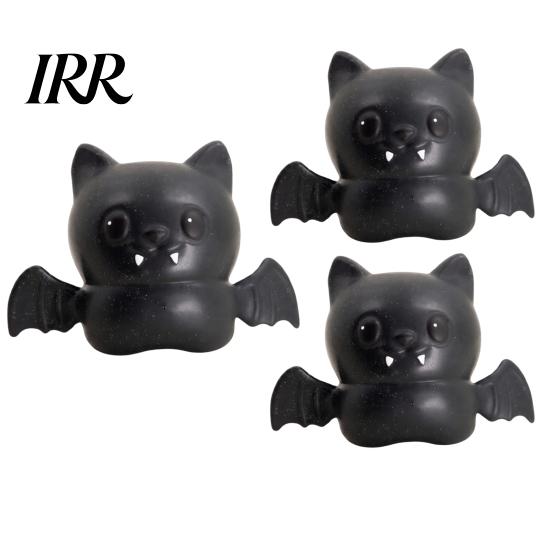 Safe Odorless Sensory Gift Halloween Glitter Bat Squeeze Stress Ball, Soft TPR Slow Rising Fidget Toy Flexible Reliever for Adults Anxiety Relief,