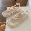 Корейская версия плоской подошвы удобные шлепанцы женские 2024 новые модные повседневные простые однотонные нескользящие сандалии летние