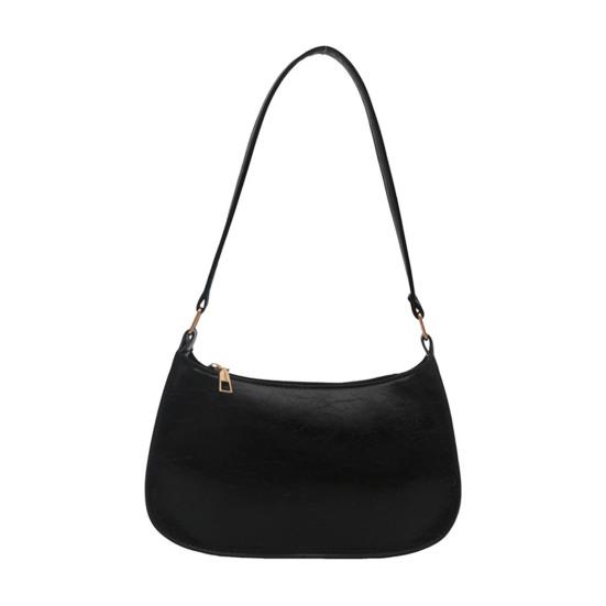 Women Retro Shoulder Bag Faux Leather Underarm Bag Purse Classic Tote Handbag with Zipper Closure for Street Party Work