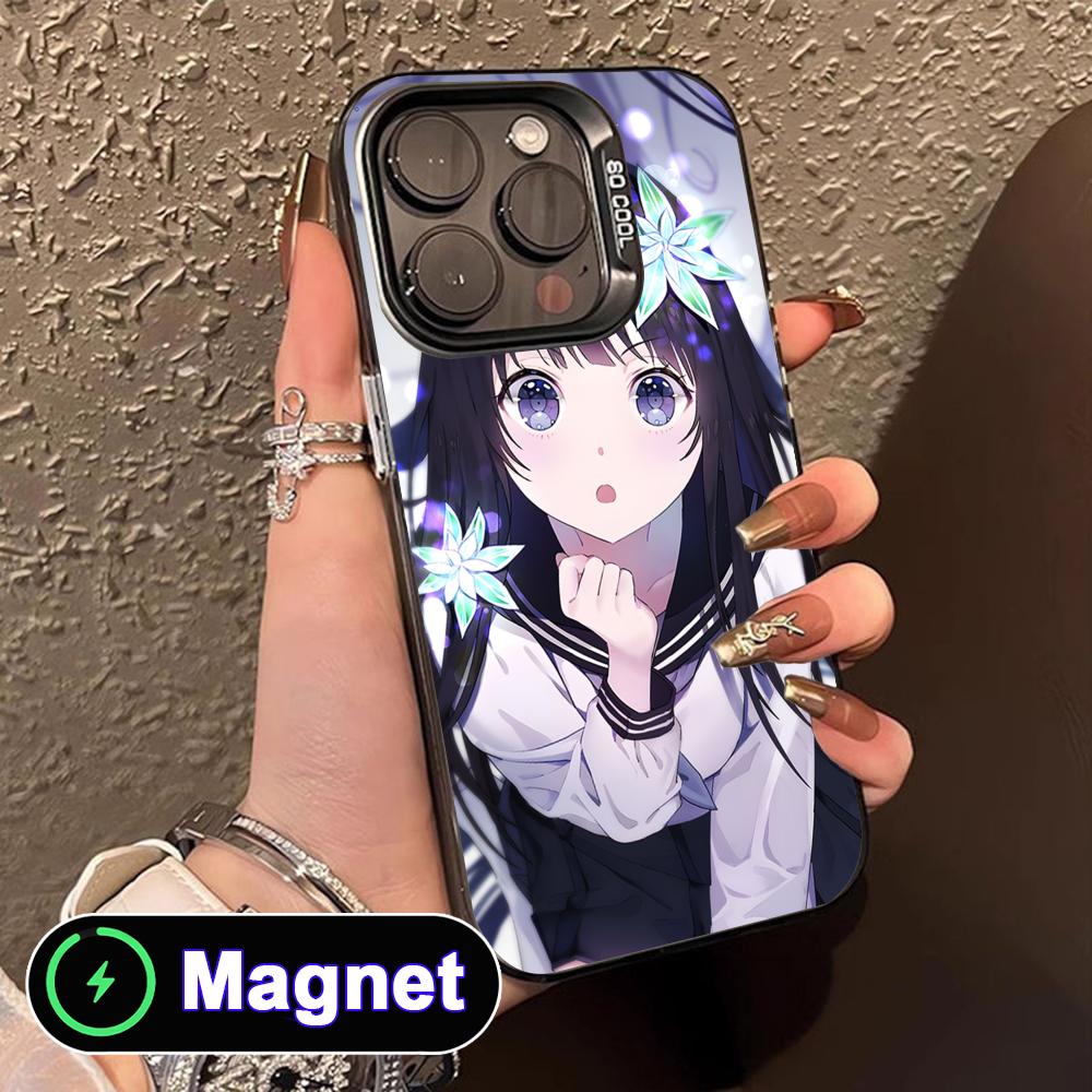 Hyouka Chitanda Translucent MagSafe Mobile Phone Case for iPhone 17 16 15 14 13 12 11 Air Pro Max Plus Colorful Cover