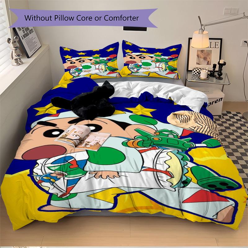 3pcs Crayon Shin-chan Duvet Cover Set, 1 Duvet Cover + 1/2 Pillowcases (No Insert),Bedroom Decor, Allseason Comfort yy251021289