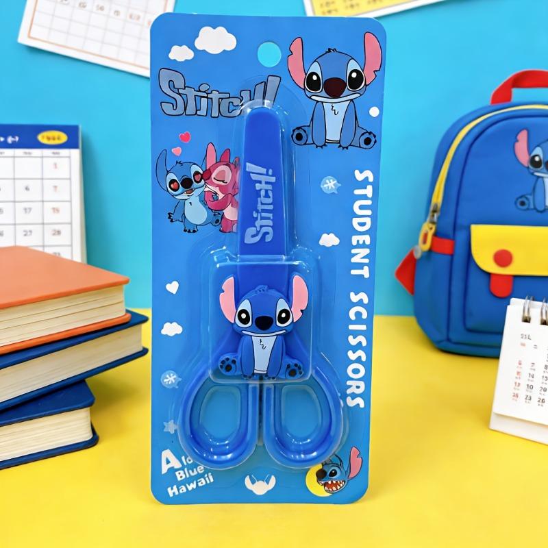 Disney Креативные ножницы Stitch с чехлом, безопасный канцелярский нож, праздничный подарок, мини-ножницы Stitch с чехлом