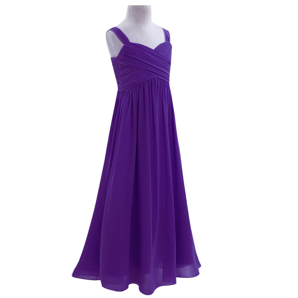 Детское платье для девочек на бретельках с цветочным узором, шифоновое плиссированное свадебное платье для подружек невесты