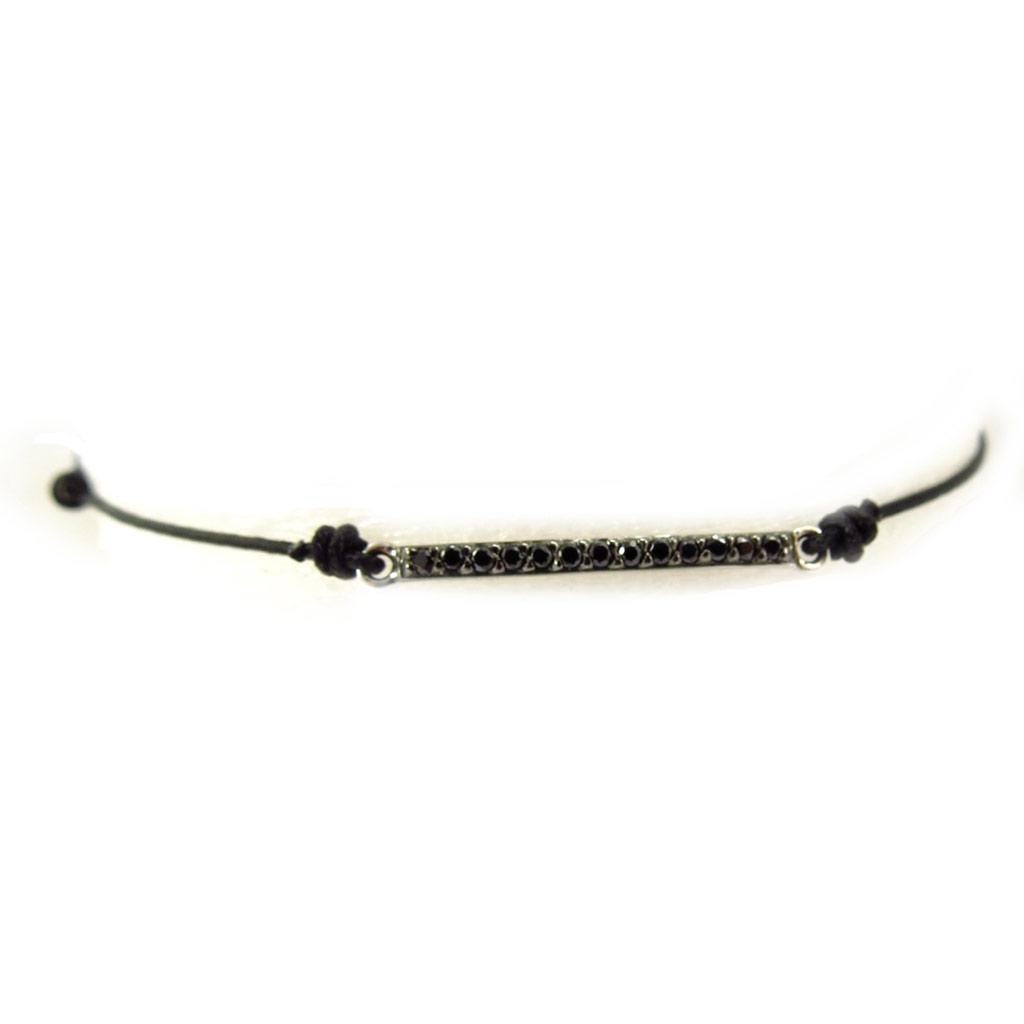 Les Trésors De Lily [K5173] - Black 'Goddess' Silver Bracelet (rhodium-plated) - 20x2 Mm