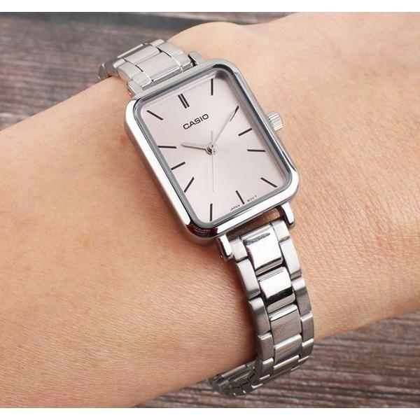 Casio Женские наручные часы с квадратным металлическим ремешком LTP-V009D-4E