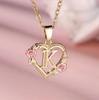 A-Z Letters Gold Color Flower Initials Necklace Women Girl Heart Letter Choker Necklace Best Gifts Alphabet Jewelry