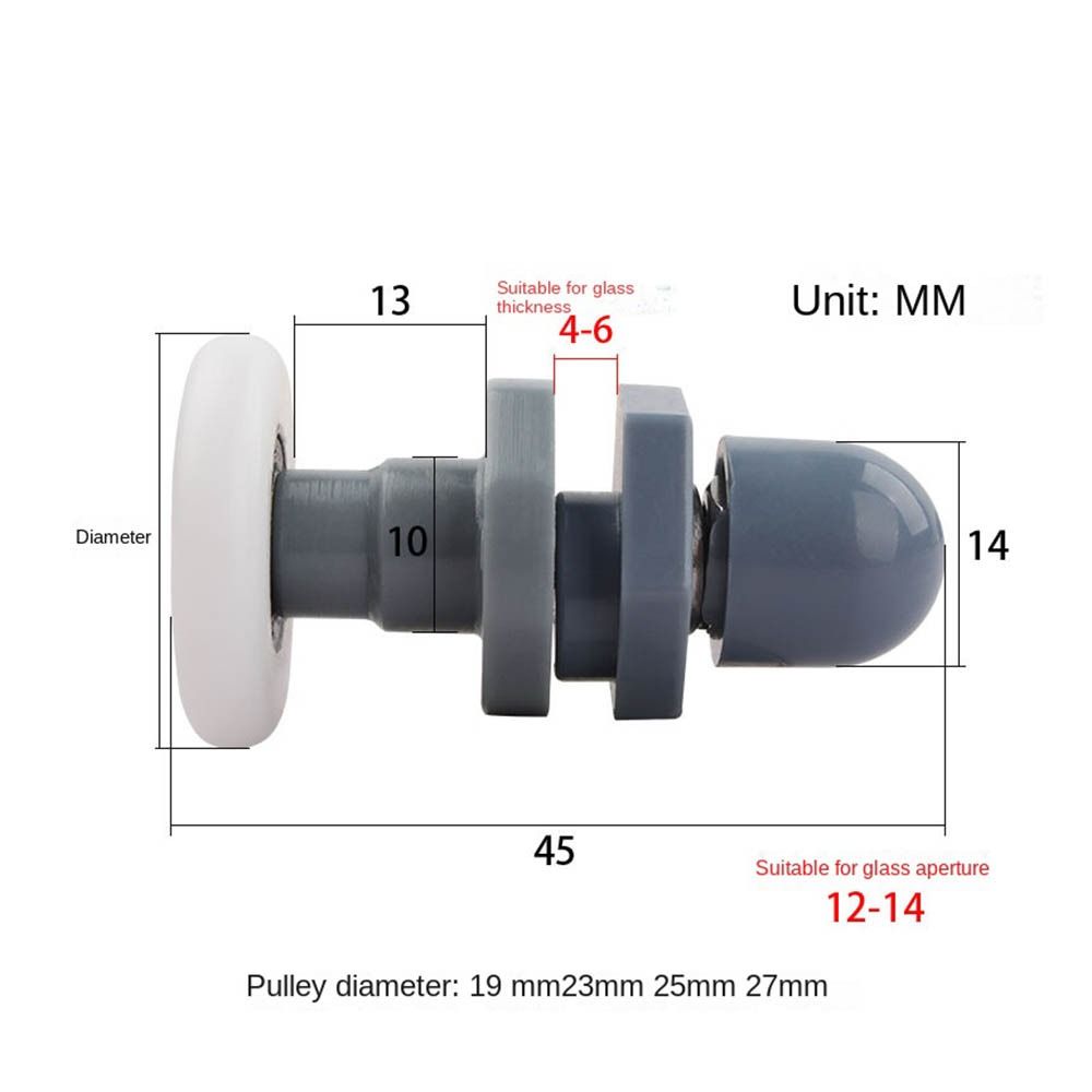 Ролики для душевой двери из ПВХ, запасные части, подвесное колесо, новый шкив для стеклянной двери, ванная комната