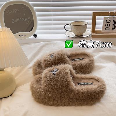 Интернет-знаменитость Мао Мао тапочки женские носят осень и зиму 2025 новые домашние супер огонь ins тренд нескользящая толстая подошва хлопковые мопы