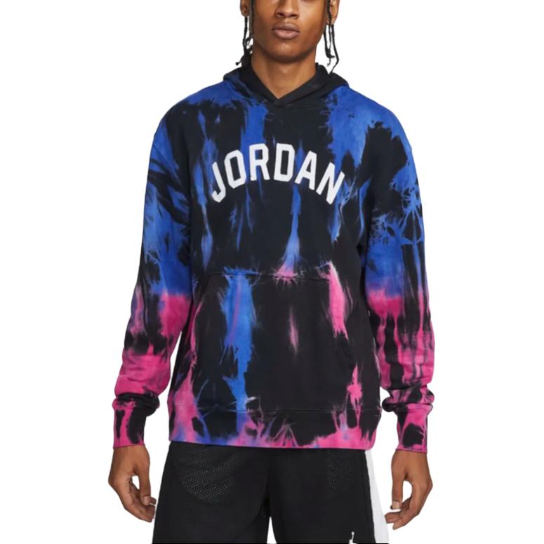 Jordan Мужские спортивные пуловеры с капюшоном Tie-Dye, средне-синие DJ0227-432