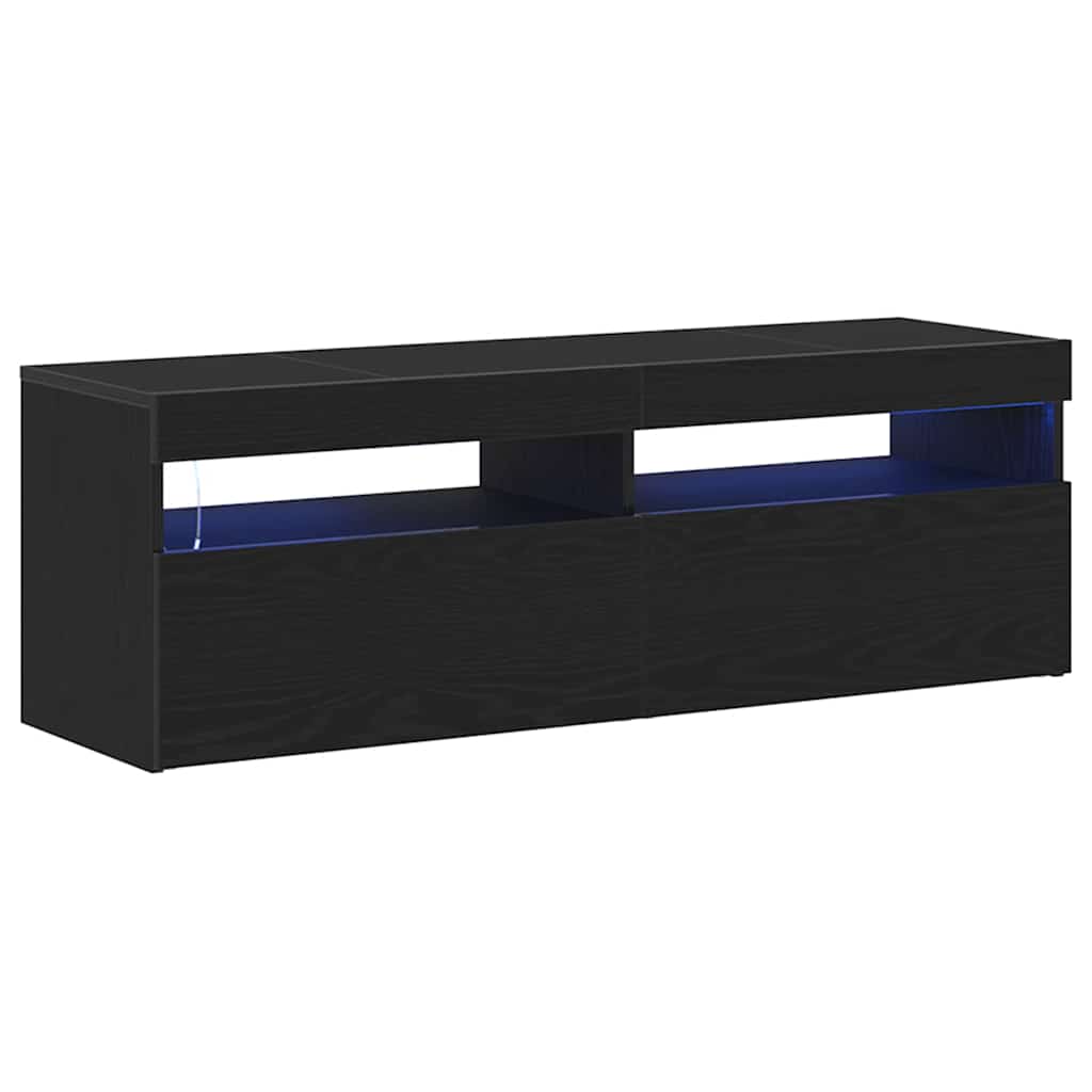 TV Cabinet in Black Oak Look 120 x 35 x 40 cm Engineered Wood