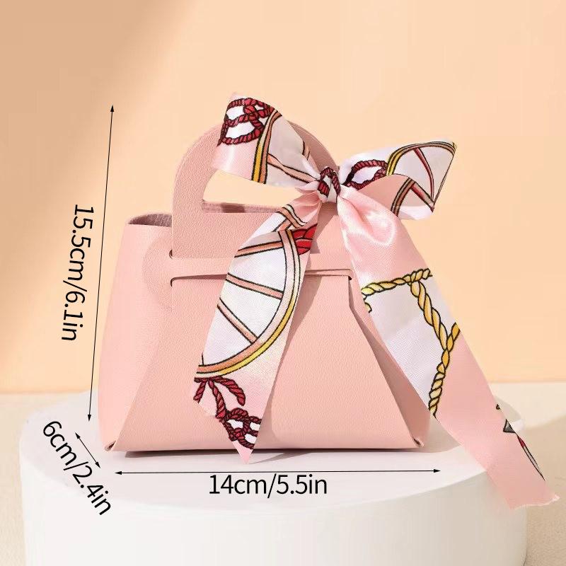 1 шт. кожаные подарочные пакеты с бантом и лентой упаковочная сумка свадебные сувениры сумки для упаковки конфет на рождение ребенка мини-сумочка